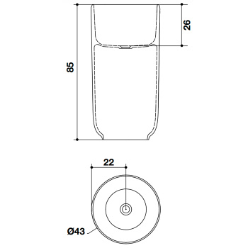 Раковина Falper Homey 430х430х850 CRISTALPLANT, WD20430000000
