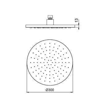 Верхний душ круглый Almar Round 300, латунь, хром E044040.CR
