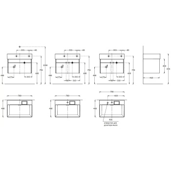 Тумба LOGICA подвесная Kerama Marazzi 2 ящика 70 см песчаный LOG.70.2\SAN