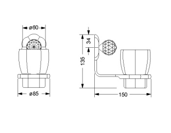 Стакан Jorger Florale Crystal 600.00.036.000 chrome