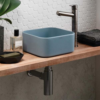 Раковина накладная Cielo Shui Comfort MILAQ PL 25 см голубой