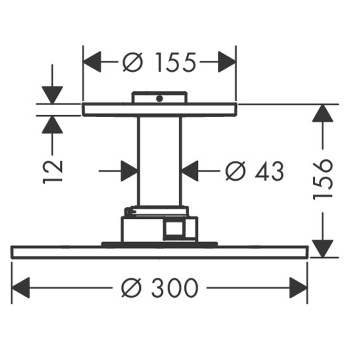Axor ShowerSolution Верхний душ, &Oslash; 300мм, 2jet, с держателем 100мм, потолочный монтаж, цвет: