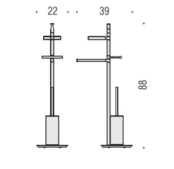 Стойка с аксессуарами Colombo Planets 88см, мыльница, полотенцедержатель, туалетный ерш, держатель для туалетной бумаги, хром B9843.CR