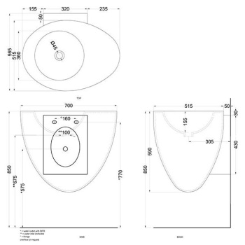 Раковина подвесная Cielo Le Giare LGLS70SF CP 70 см розовый