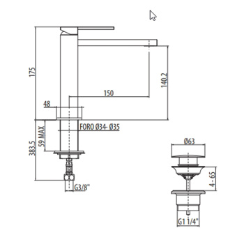 Накладная ручка на смеситель для раковины и биде Gattoni Color Cube, красный 8598/85RO
