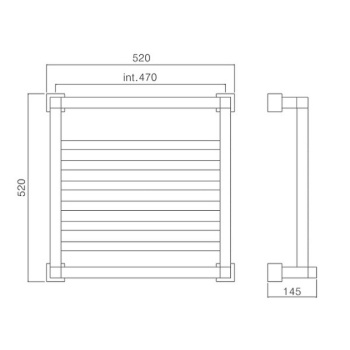 Полотенцесушитель водяной Margaroli Quadri 7105206MBN 52x52 черный