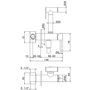Гигиенический душ Newform Delta Zero Idroscopini шланг, хром 886.21.018