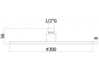 Верхний душ d.300 MASTER KING 8 мм, антикальц., Золото медовое брашированное  ZSOF079HGSP