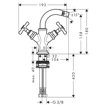 Axor Montreux Смеситель для биде, на 1 отв., цвет: бронза 16520140