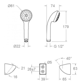 Душевой набор Ramonsoler настенный 655402VM2