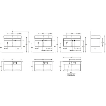 Тумба LOGICA подвесная Kerama Marazzi 2 ящика 90 см песчаный LOG.90.2\SAN