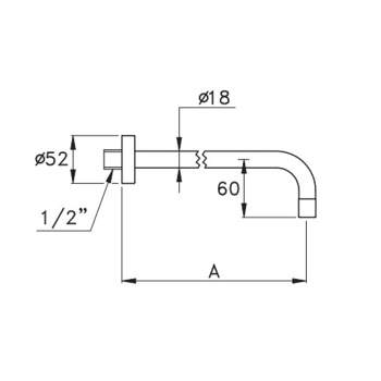 Настенный излив для раковины Stella Aster 863, хром UN 09002 CR00
