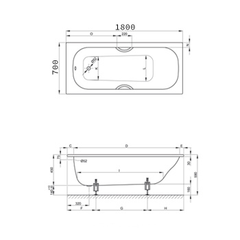 Стальная ванна Bette Classic 180x70 1271-000