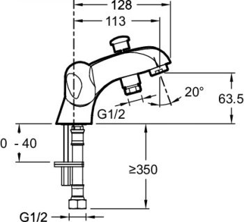 Смеситель на борт ванны Jacob Delafon Galeo E71921-CP, хром