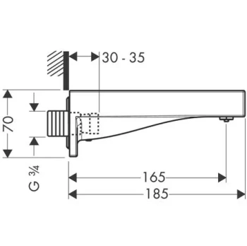 Смеситель для ванны AXOR Starck 10426000 - хром