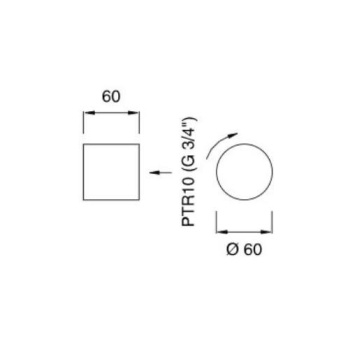 Вентиль запорный CEA Design Opus OPS 36 S для холодной воды сталь