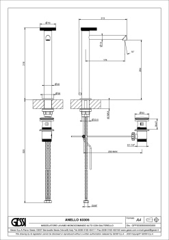Смеситель для раковины Gessi Anello 63305.299 черный