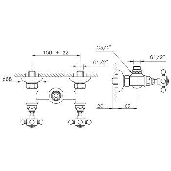 Смеситель для душа без гибкого шланга и лейки Nicolazzi Half Dome Crystal хром 1425CR93