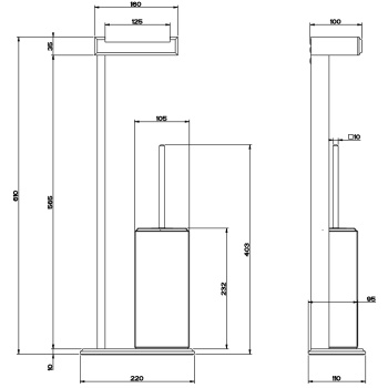 Стойка для туалета Gessi Eleganza 46553.031 Chrome