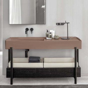 Раковина накладная Cielo Plinio PNLASF NI 140 см коричневый