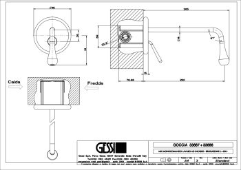 Смеситель для раковины Gessi Goccia 33686.031 хром