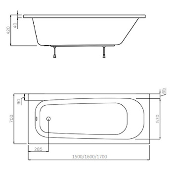 Акриловая ванна Ravak Septima 170x70 C632S00000
