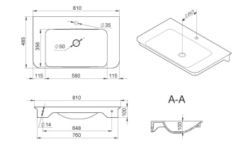 Мебельная раковина AM.PM Sensation M30WPC0801WG