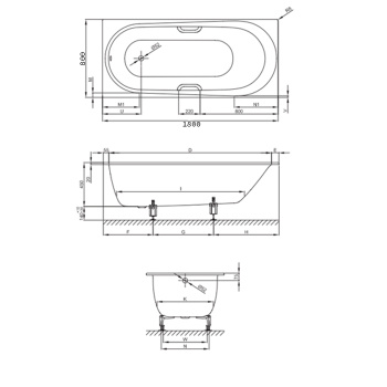 Стальная ванна Bette Comodo 180x80 1251-035 PLUS AR