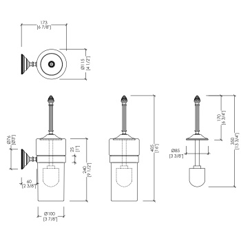 Ёршик подвесной Devon&Devon Diamond белая керамика хром WHD520CRBI