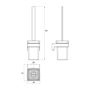 Ершик подвесной Emco Cue матовое стекло/ хром, 3215 001 00
