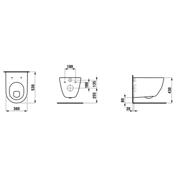 Унитаз подвесной Laufen Pro 8.2095.9.000.000.1 с полочкой