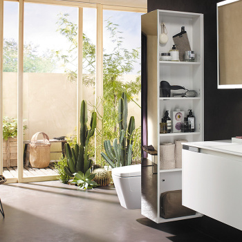 Burgbad Yso Шкаф подвесной зеркальный 32x43x176см, цвет: белый матовый HSHA058 L K0374