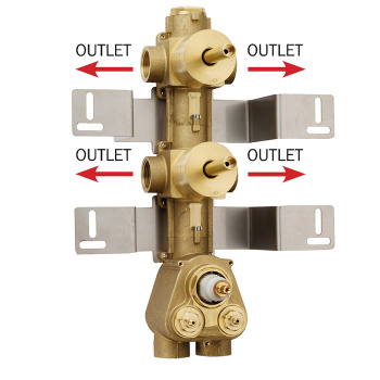 Bossini Встраиваемая часть термостата  2 дивиатора на 2 выхода, (4 выхода) высокой пропускной способ