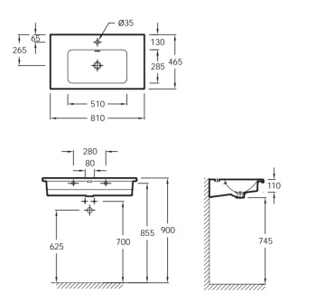 Раковина Jacob Delafon VOX EXAE112-Z-00
