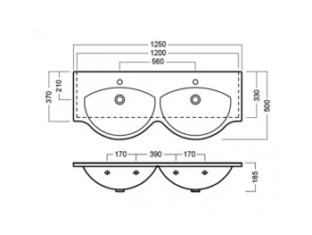 Раковина подвесная\встраиваемая Hatria SOPHIE  Y0Q501