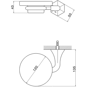 Мыльница подвесная Cisal Cherie золото/керамика CE09060024