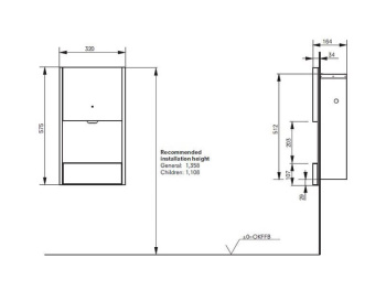 Сушилка для рук Toto PUBLIC TYC604 скрытого монтажа