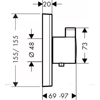 Hansgrohe 15 760 140 ShowerSelect Термостат центральный, HighFlow 42 л/мин (внешняя монтажная часть)