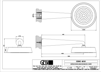 Верхний душ Gessi 45151.030 Copper PVD