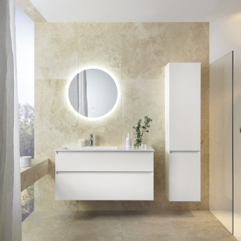 Burgbad Lin20 Комплект мебели 122х49.5х61.2см, подвесной, с раковиной, с зеркалом, с 2 ящиками, цвет: White matt HSPC040RF5375