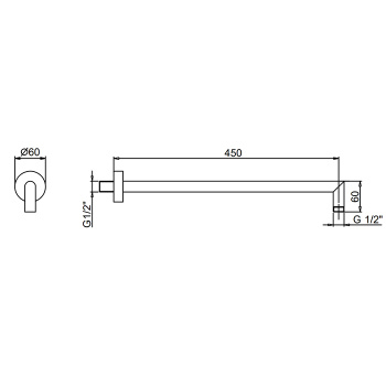 Кронштейн для душевой лейки Fantini Nice 45 см, черный матовый 86 13 8011