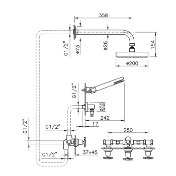 Душевая система Nicolazzi   2233EXTCR27