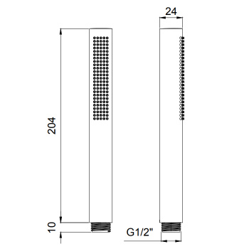Лейка душевая ручная Velvet с одним типом струи Almar, черный металл брашированный pvd E082126.AB