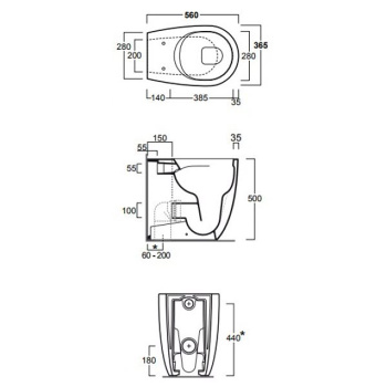 Унитаз напольный приставной безободковыйвысокий Simas Vignoni VI21bi белый