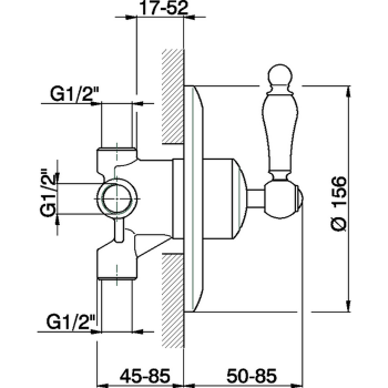 Переключатель Cisal Arcana Toscana на 3 положения,внутренняя и внешняя части в комплекте, бронза TS00027027 Акция