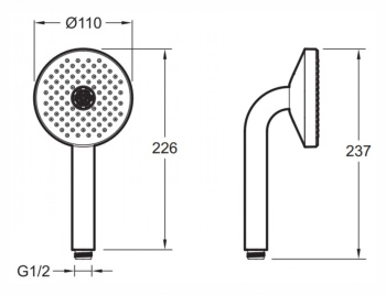 Душ ручной Jacob Delafon Nouvelle Vague E27796-BLV черный