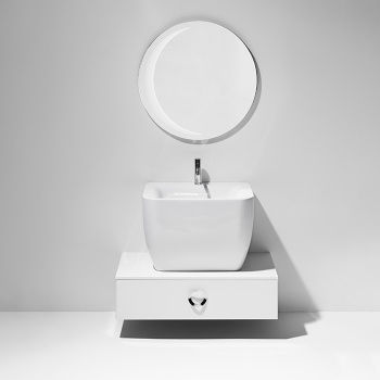 Зеркало для ванной Simas Henges HES04 Mezza Luna 80x80 см хром