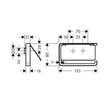 Axor Universal Держатель для туалетной бумаги  настенного монтажа, подвесной, цвет: хром 42836000