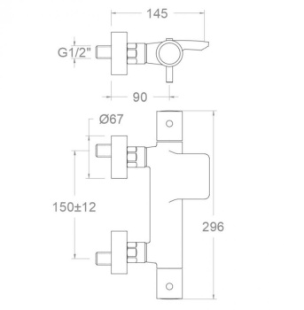 Смеситель термостатический Ramonsoler Odisea для ванны с каскадным изливом золото 393901SOC