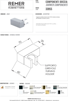 Держатель ручного душа Remer никель брашированный (NP) 339SSNP